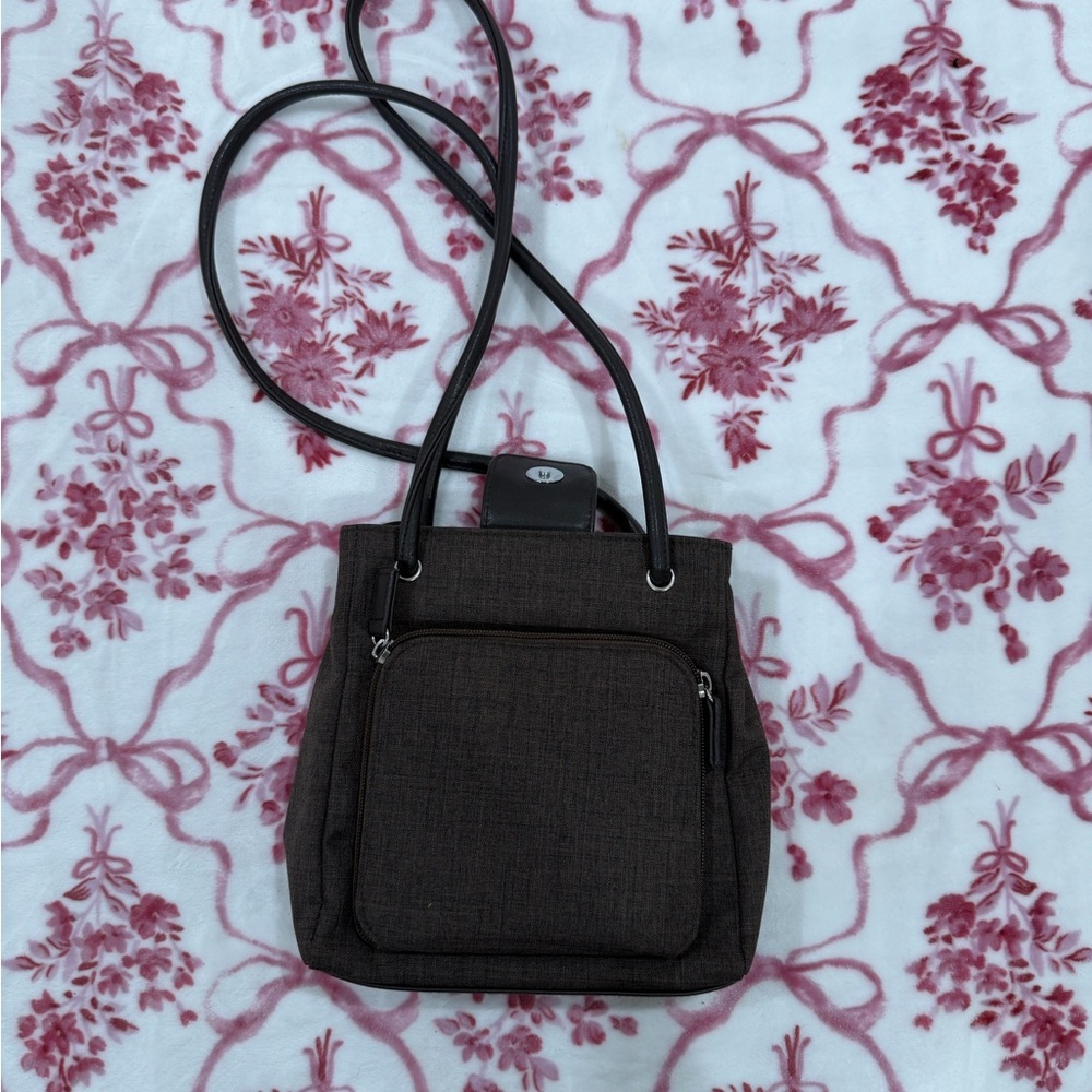 Source Unknown Elegant Dark Brown Crossbody Bag